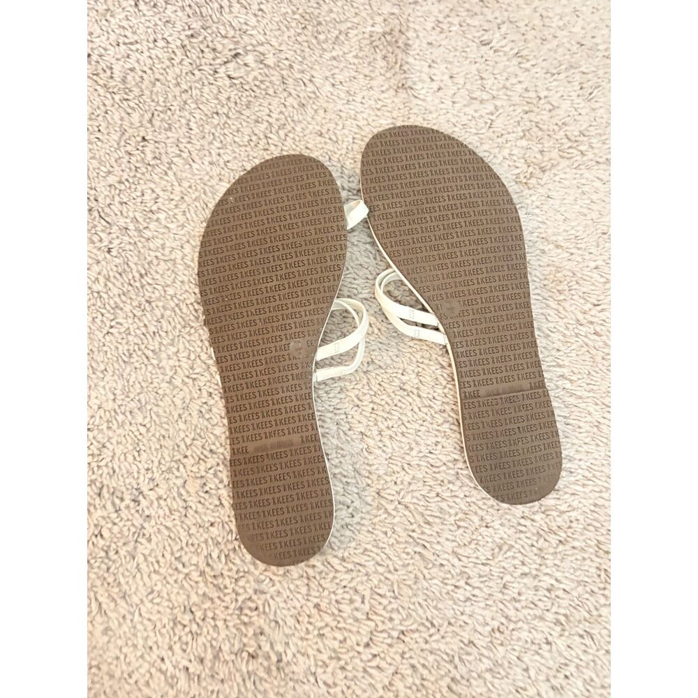 TKEES Leah Strappy Sandals White Leather Size 9 - Picture 4 of 6